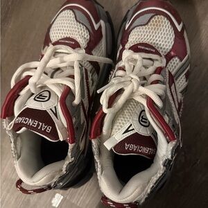 Balenciaga Red and White Women's Sneakers